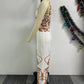Two Piece Set  Print Crop Top and Wide Leg Pants