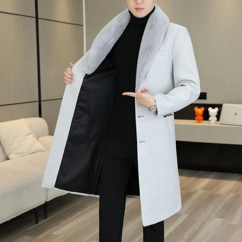 High-end Fur Collar Wool Coat - JELESACK