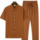men's shirt set solid colour