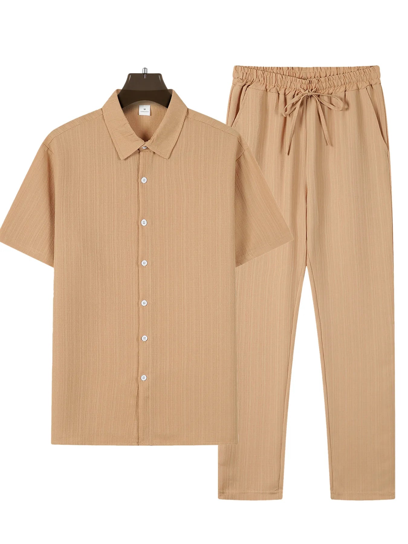 men's shirt set solid colour