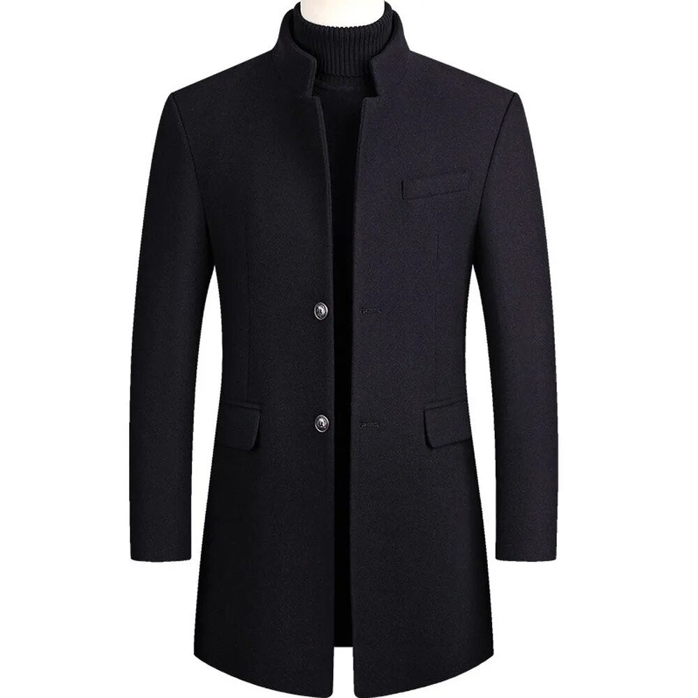 New Winter Fashion Men's Slim Fit Jacket Woolen Coats - JELESACK