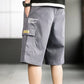 Men's Cargo Elastic Waist Multi Pocket Wide Short Pants