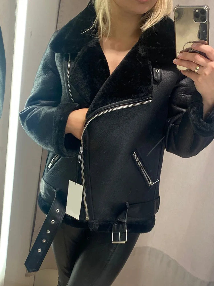 Faux Leather Winter Coats