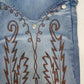 Embroidery Denim High Waist Straight Leg Jeans