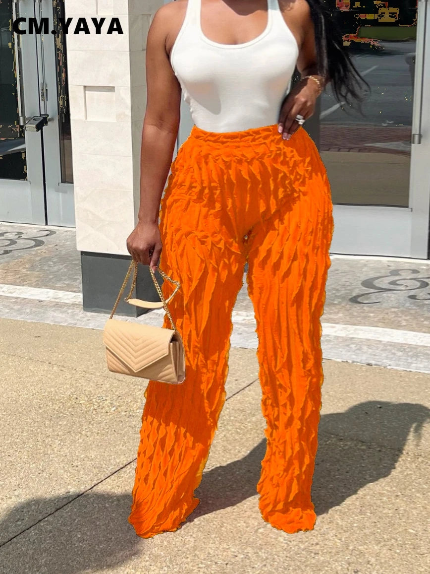 Ruffles Straight  pants