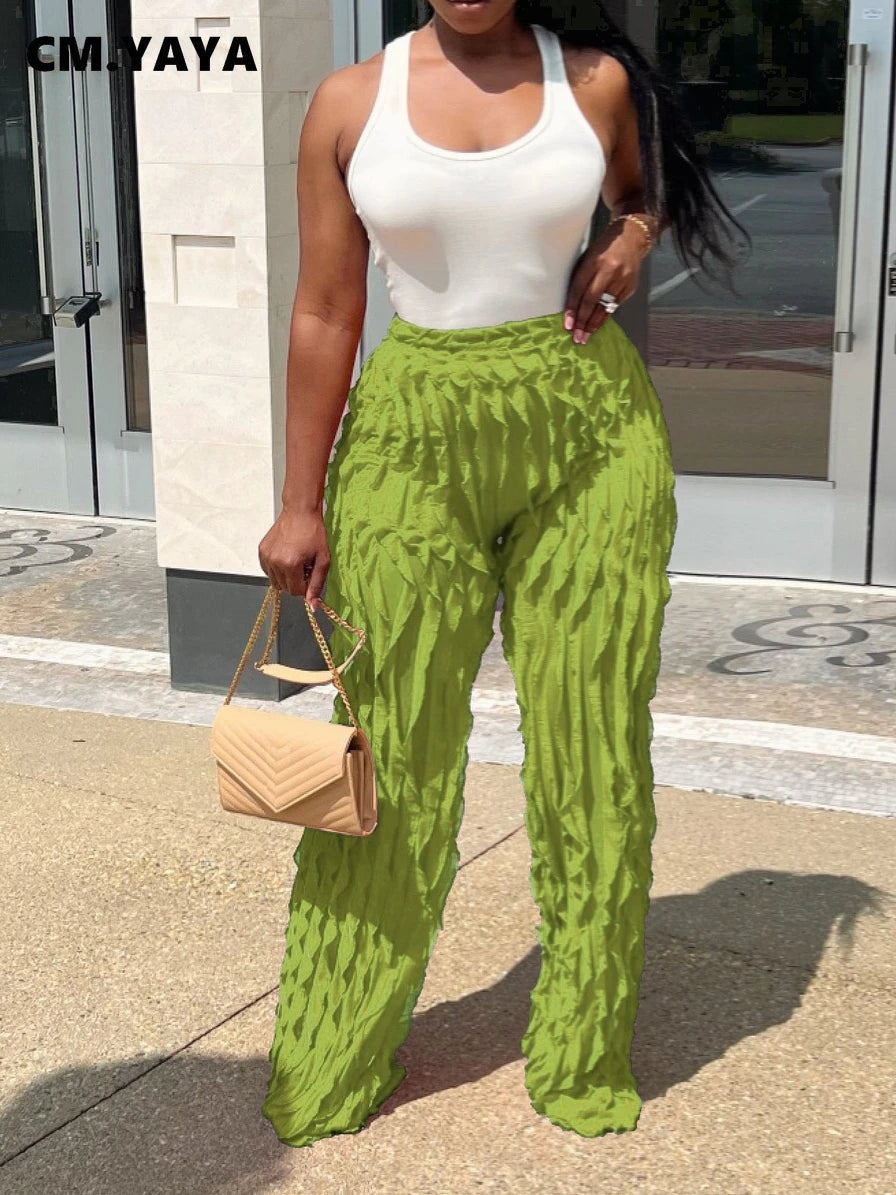 Ruffles Straight  pants