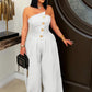 Ruched Strapless Wide Legs Jumpsuits