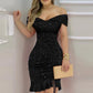 Sleeveless Off Shoulder Mini Dress