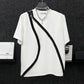 Mens T-Shirt  Zipper Short-Sleeved T-Shirt