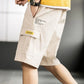 Men's Cargo Elastic Waist Multi Pocket Wide Short Pants