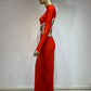 Long Dress Elegant Backless Stretch Cut Out Gown