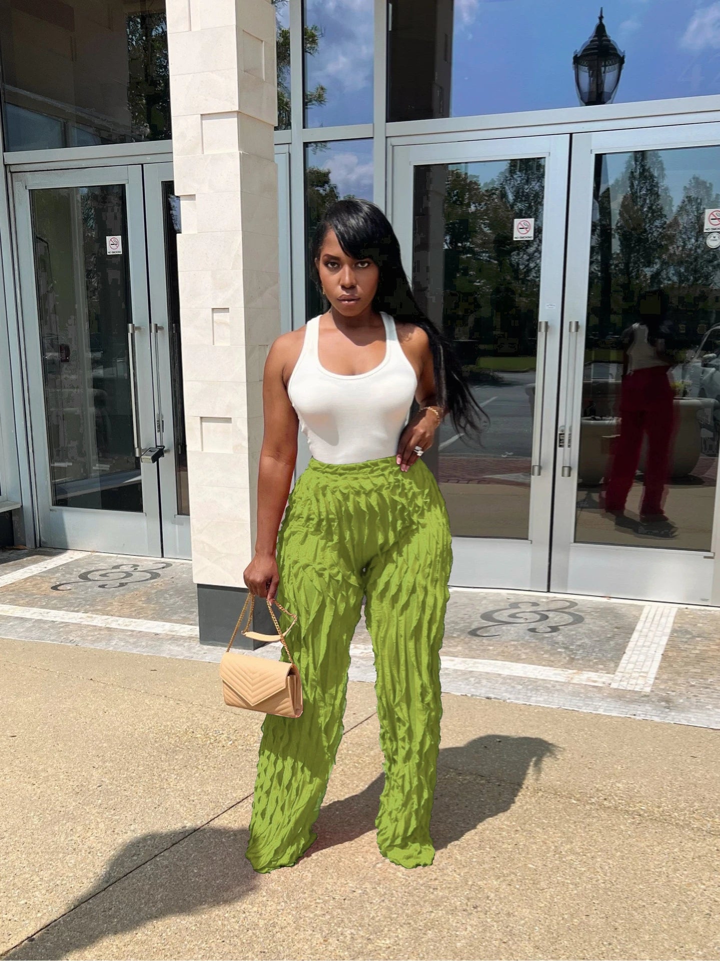 Ruffles Straight  pants