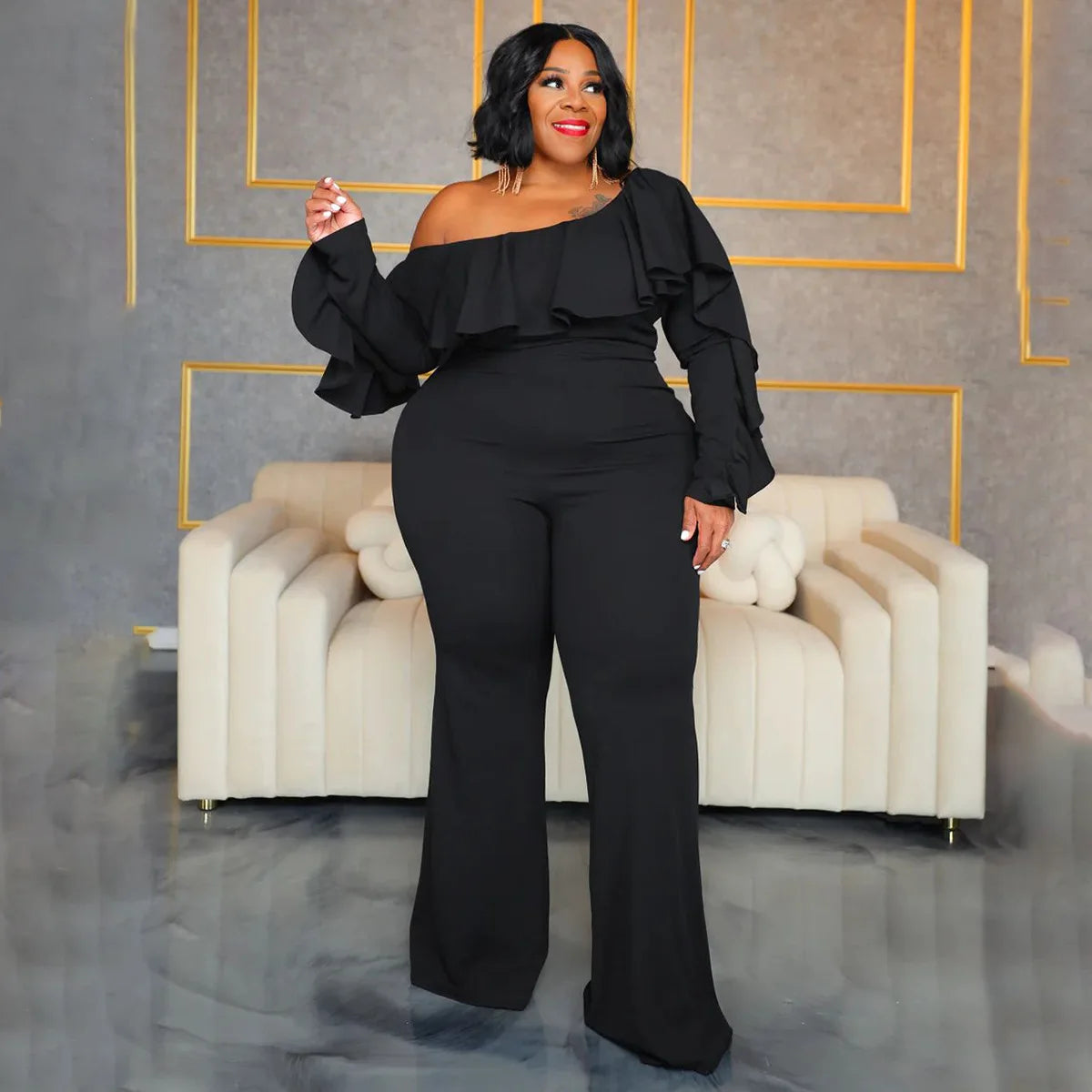 Plus Size  Jumpsuit Urban Leisure Bodysuit