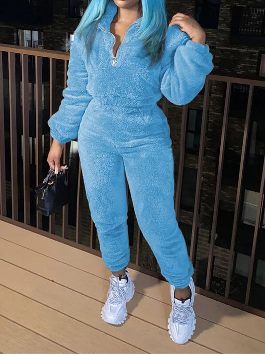 Winter New Plush Two Piece Set