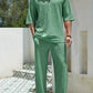 V-neck design shirt and pants