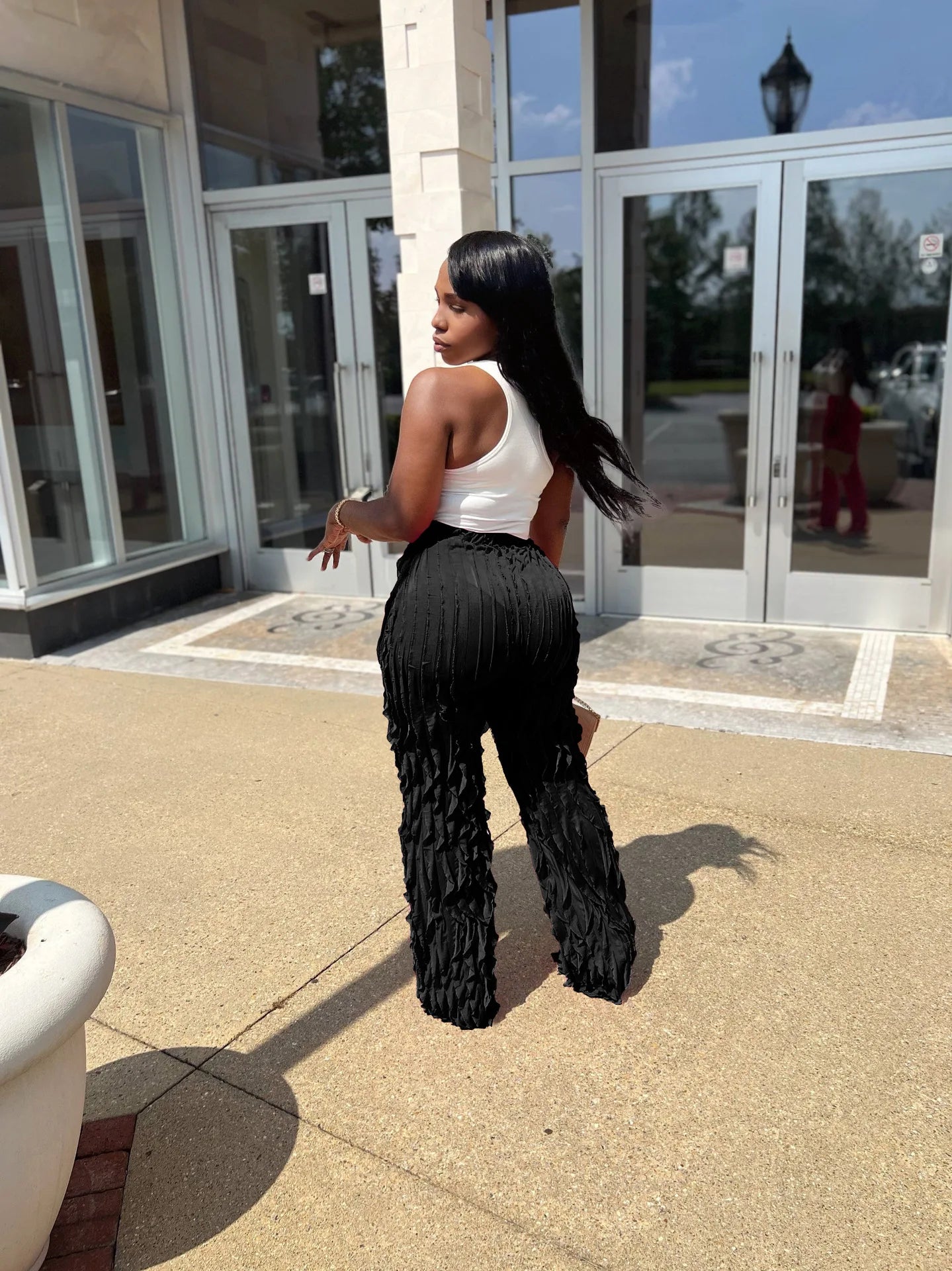 Ruffles Straight  pants