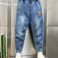 Denim Jeans with Embroidery Baggy Pants