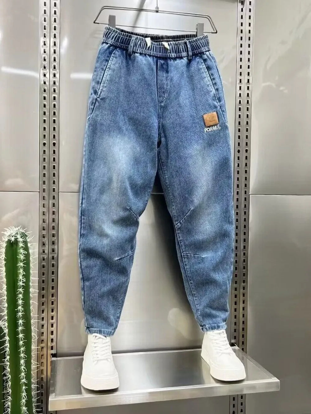 Denim Jeans with Embroidery Baggy Pants