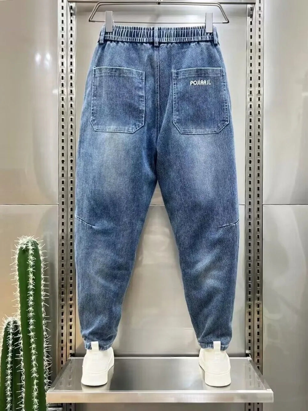 Denim Jeans with Embroidery Baggy Pants