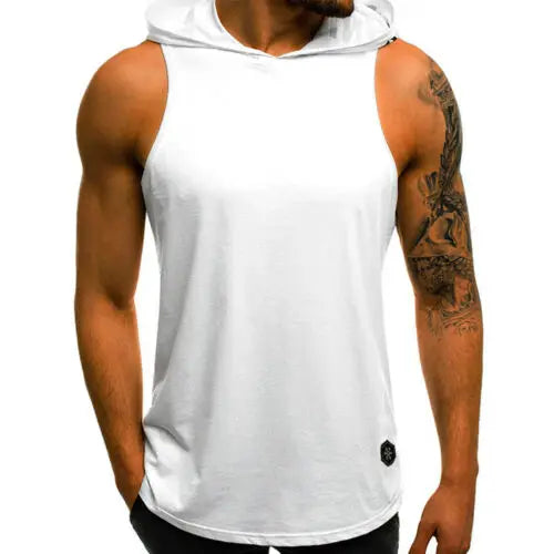 Hooded Men's Tank Tops Sleeveless - JELESACK