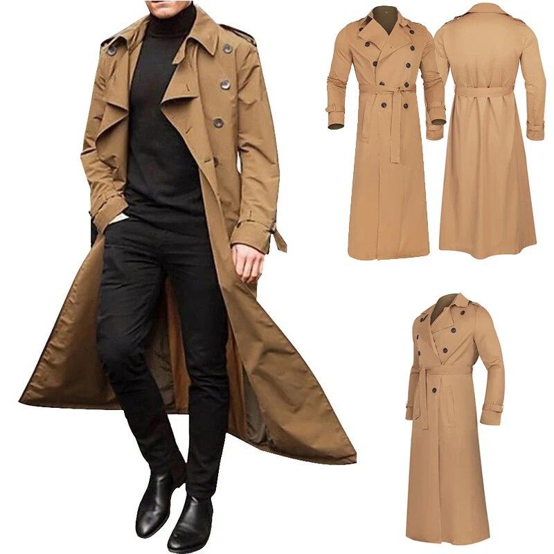 Men's Long Trench Coat - JELESACK