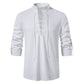 New Men's Casual Blouse Cotton Linen Shirt - JELESACK