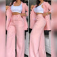 Elegant Blazer & Pants Two Piece Set Female Outfits