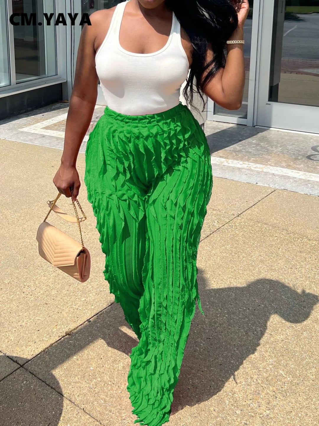 Ruffles Straight  pants