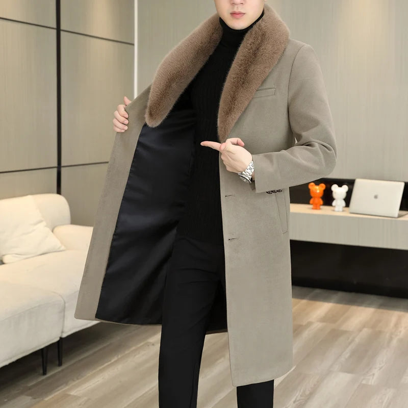 High-end Fur Collar Wool Coat - JELESACK