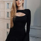 Women's Ruffles Bandage Dress Long Flare Sleeve - JELESACK