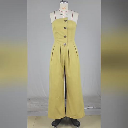 Ruched Strapless Wide Legs Jumpsuits