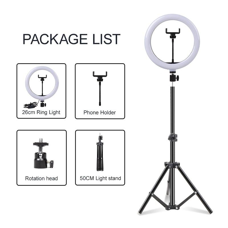 Tripod Stand Ring Light For Videos - JELESACK