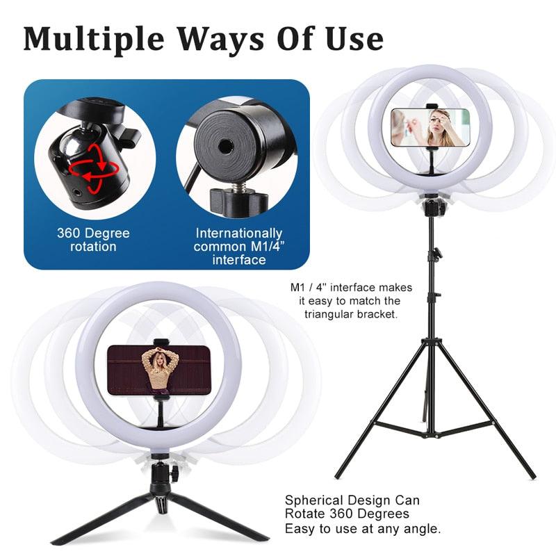 Tripod Stand Ring Light For Videos - JELESACK