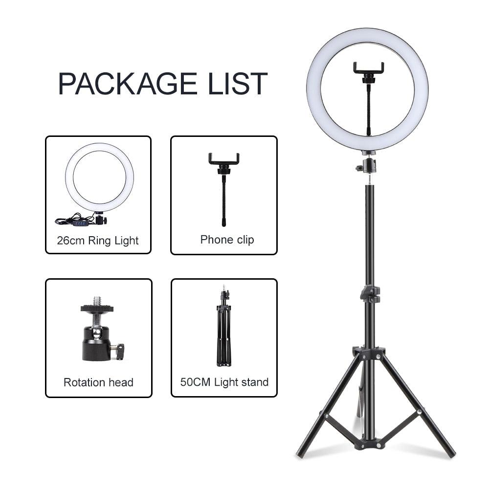 Tripod Stand Ring Light For Videos - JELESACK