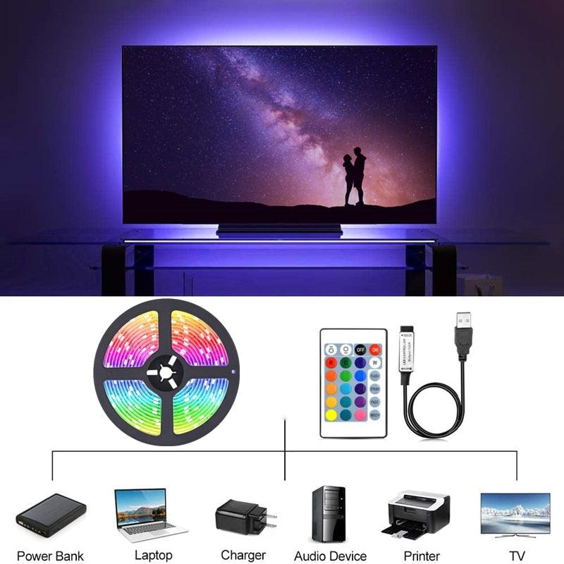 LED Strip 1M-30M 5050 RGB Bluetooth USB Infrared Remote Control Flexible Light - JELESACK